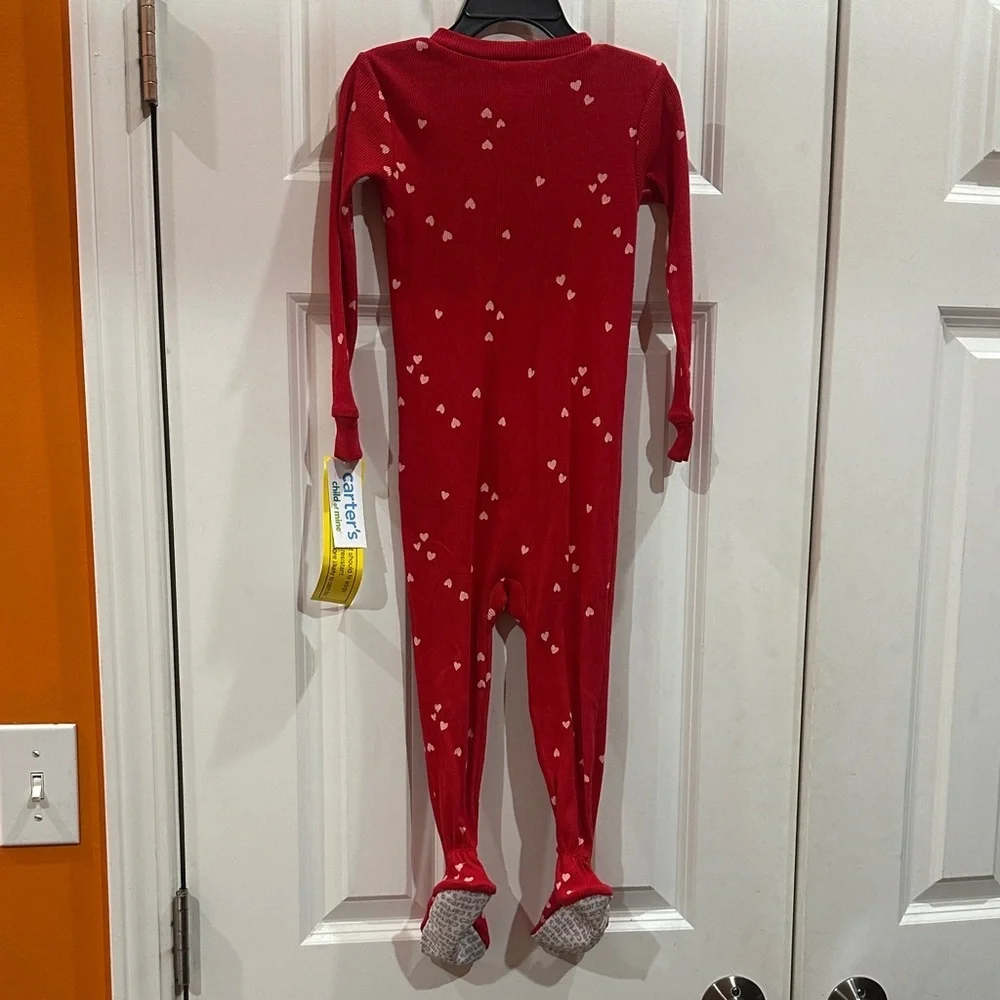 NEW Carter's Red Heart Patterned Footie size 2T
